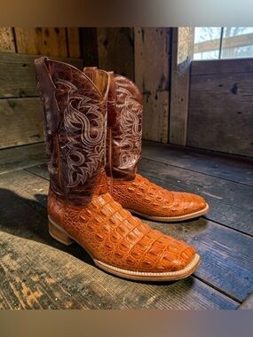 TEXAS LEGACY Western Boots - Square Toe Brown Size 12.5